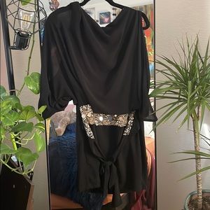 Sparkly black backless dress